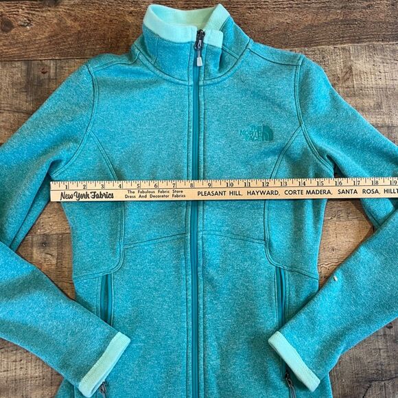 The North Face Agave Women's Fleece Full Zip Soft Jacket Aqua Green-Blue XS - Picture 5 of 13